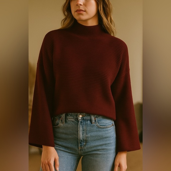 Modern Citizen Deep Burgundy Cardigan - Picture 1 of 12